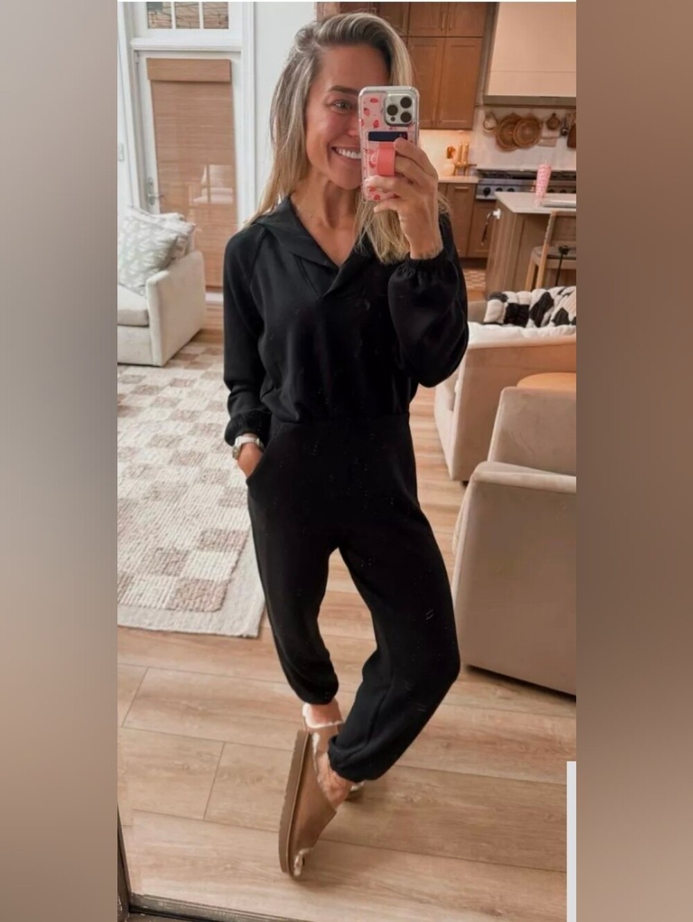 Spanx Airessentials V-neck Hooded Jumpsuit in Black, Small - Picture 4 of 8